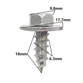 10 шт. Авто кузов Шестигранные Болты Винты Автомобильные Крылья металлические заклепки оцинкованные серебряные крестовые винты