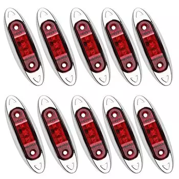 10 шт. автомобиль 12В 24В светодиодный, боковой, габаритный фонарь грузовик фургон светодиодные фонари для прицепа Грузовик Красный Предупреждение ительный фонарь