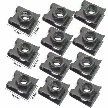 10 шт., автомобиль, мотоцикл, скутер, квадроцикл, мопед, электронный велосипед, пластиковая крышка, металлический фиксатор, 6 мм, U-образные зажимы M6 M5 M4
