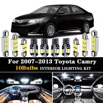 10 шт., автомобильные аксессуары, комплект светодиодсветильник ламп для салона 2007-2013, Toyota Camry T10, 31 мм