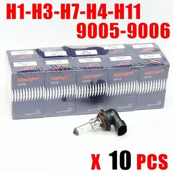 10 шт. автомобильные галогенные лампы 55 Вт H1 H3 H4 H7 H11 9005 HB3 9006 HB4 880 881 H13 авто галогенные лампы противотуманные фары 12 В 4300 К лампы фары
