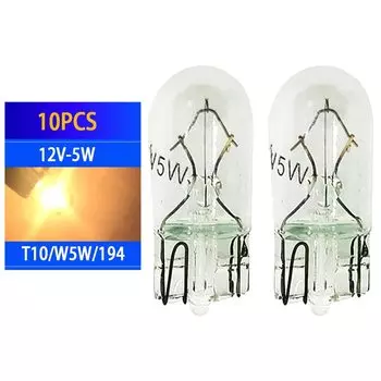 10 шт. автомобильные галогенные лампы T10 W5W 168 194 158 на танкетке 12 В 5 Вт лампы для автомобильного номерного знака приборные лампы для чтения габаритная лампа