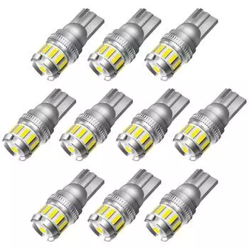 10 шт., Автомобильные светодиодные лампы T10 LED W5W Canbus 194 168 с клиновидным цоколем, 6500 К, светодиодный ые светодиодные лампы без ошибок для BMW, Mercedes, Benz, VW, Audi, Hyundai