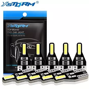 10 шт., Автомобильные светодиодные лампы T10 W5W 168 194, 12 В 6000 К