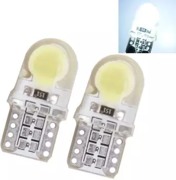 10 шт. Автомобильный светодиодный T10 W5W светодиодный лампы 194 168 COB силиконовая оболочка Автомобильный светодиодный светильник лампа бокового указателя поворота Подсветка регистрационного номера светильник s супер яркий 12V