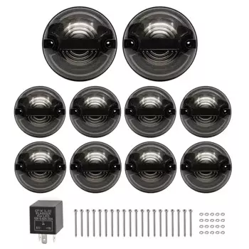 10 шт. автомобильный светодиодный задний фонарь указателя поворота, подходит для Land Rover 90/110 1983-1990/ Defender 1990-2016, дымчатый корпус, передний и задний сигнальный фонарь