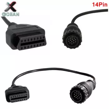 10 шт. Бесплатная доставка!! 10 шт./лот OBD-кабель-адаптер для Benz 14Pin до 16 Pin OBD 2 диагностический соединительный кабель по акции