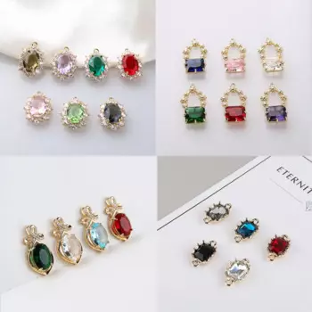 10 шт. bling Шарм цинковый сплав золотой, геометрической формы Шарм серьги кулон Соединитель с множеством отверстий DIY модные украшения для женщин и мужчин