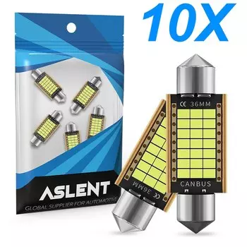 10 шт. C10w C5w Led Canbus Festoon 31 мм 36 мм 39 мм 41 мм для автомобильной лампы интерьера чтения лампы номерного знака Белого цвета без ошибок