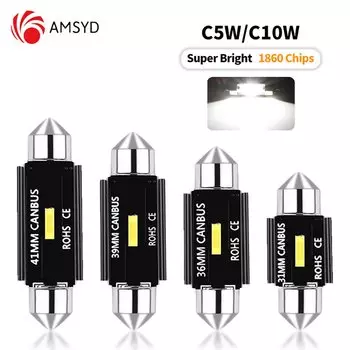 10 Шт. C5W CSP 1860 SMD Canbus Сигнальная Лампа 31 Мм, 36 Мм, 39 Мм, 41 Мм