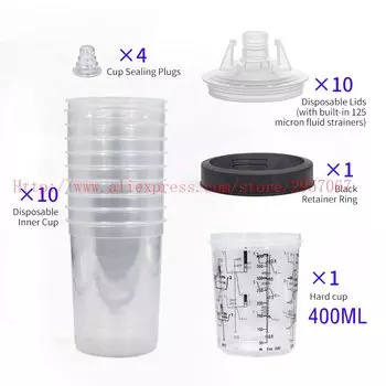 10 шт., чашки-распылители для смесителя краски, 160-800 куб. См, 600-800 куб. См