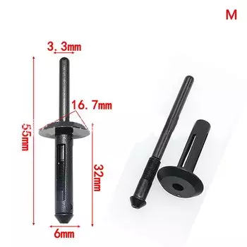 10 шт., черные пластиковые заклепки-фиксаторы