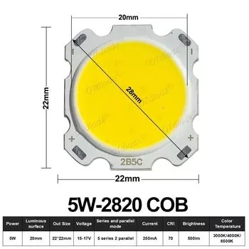 10 шт. COB светодиодные лампы OTdiode 13/20/28 мм 3W5W7W10W12W15W18W30W