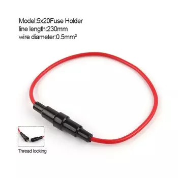 10 шт., держатель предохранителя со стеклянной трубкой, винтовой тип, быстродействующие предохранители с проволочным кабелем 250 В переменного тока для автомобиля, предохранители 5*20/6*30 мм
