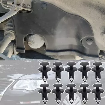 10 шт. для VW Passat B6 B7 2005 2006 2007 2008-2014, брызговик двигателя под полкой, зажим для поддона, подкладка кузова, фиксирующая заклепка для ковра