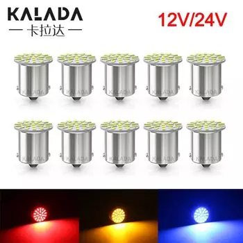 10 шт., дневные ходовые огни, 24 В, 1156 BA15S R5W R10W 1157 BAY15D 3014SMD