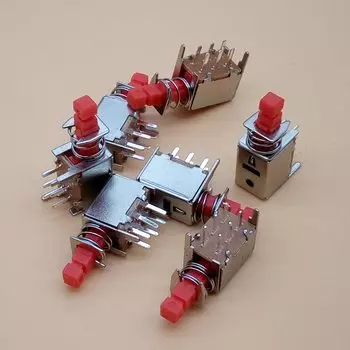 10 шт. DPDT двухполюсный 6-контактный самоблокирующийся переключатель мощности