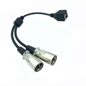 10 шт. двойной XLR 3-контактный штекер в RJ45 разъем F/F Сетевой разъем длина кабеля 20 см