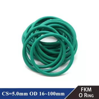 10 шт. FKM уплотнительное кольцо CS 5,0 мм наружный диаметр 16 ~ 100 мм уплотнительная прокладка изоляция маслостойкая устойчивость к высоким температурам уплотнительное кольцо из фтористой резины
