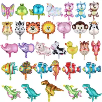 10 шт. фольгированных шаров с мультяшными животными Partigos