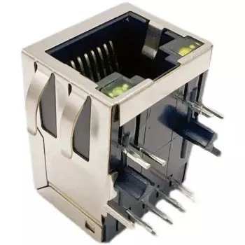 10 шт. J0026D21BNL J0026D21 прямой угол светодиодный светодиодным магджеком, 1 порт 100 фонарь, 1x1 язычок вниз, разъем RJ45