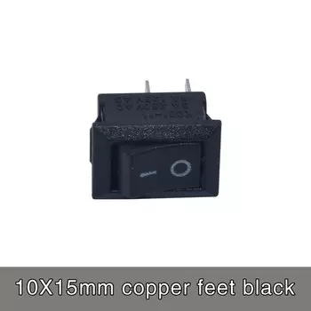 10 шт. KCD1 кулисный переключатель, кнопочный мини-переключатель 6A-10A 250 В KCD1-101 2-контактный защелкивающийся вкл./выкл. 10*15 21*15 мм, черный, красный, белый