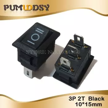 10 шт. кнопочный переключатель 10x15 мм SPST 2Pin 3pin 3A 250 В KCD11 защелкивающийся Переключатель ВКЛ/ВЫКЛ для лодки 10 мм * 15 мм черный красный и белый