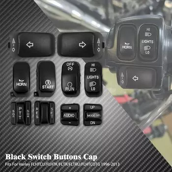 10 шт., колпачки на кнопки переключателя мотоцикла, для Harley Touring Road Street Glide FLHT flнастоящей FLHX 96-2013