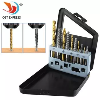 10 шт./компл., стальные поврежденные сломанные винты, экстрактор, сверла, инструмент для удаления поврежденных болтов, инструмент для удаления винтов, скоростные отвертки