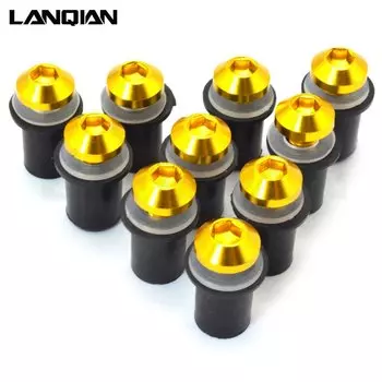 10 шт., комплект болтов для обтекателя ветрового стекла, монтажная гайка, болт для KAWASAKI Ninja 250 300 650 H2R 250R ZX6R ER6N ZX14R