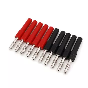 10 шт. красный и черный латунный штекер типа «банан» 4 мм на разъем адаптера «мама» 2 мм