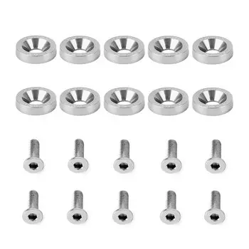 10 шт. крепежных деталей, шайба для крыла, бампер, двигатель, вогнутый автомобильный номерной знак M6, винты для Honda Toyota BMW, универсальный автомобильный Стайлинг