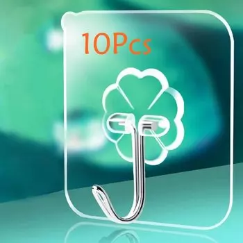 10 шт. крючки JIATA, прозрачные, ПВХ