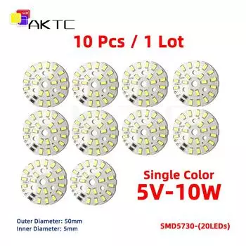 10 шт. Круглые светодиодные панели Ankatec 5V3W-LEDP 5Вт/10Вт