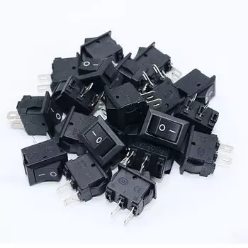 10 шт. кулисные переключатели KWSEUB, черные, пластиковые, 2-контактные