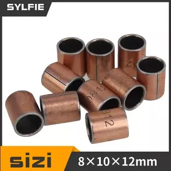 10 шт. латунные самосмазывающиеся втулки подшипников SYLIFE 8x10x12 мм