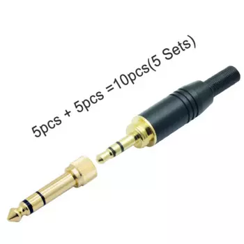 10 шт./лот 3 полюса 3,5 мм стерео штекер вкручиваемый 6,35 мм 3-полюсный стерео штекер 2 в 1 аудио адаптер преобразователь разъем