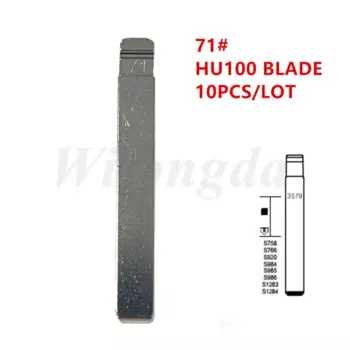 10 шт./лот 71 # HU100 металлический необрезанный пустой откидной лезвие дистанционного ключа для Opel Chevrolet, для Keydiy KD Xhorse VVDI JMD пустой ключ