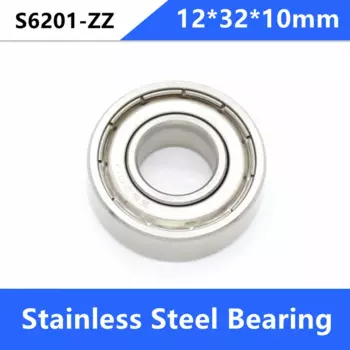10 шт./лот ABEC-5 S6201ZZ S6201 ZZ 12*32*10 мм, шарикоподшипник из нержавеющей стали, радиальные шарикоподшипники 12x32x10 мм 6201