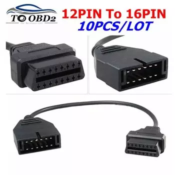 10 шт./лот для GM 12-контактный разъем OBD на 16-контактный разъем OBD2, адаптер для показа автомобилей GM, 12-контактный разъем «папа» на 16-контактный разъем «мама»