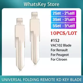 10 шт./лот флип KD VVDI Xhorse дистанционный автомобильный ключ лезвие VAC102 # 152, необрезанный для слесарных инструментов Renault Megan Dacia Clio Duster