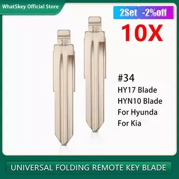 10 шт./лот металлический пустой необработанный флип LISHI HY17 HYN10 KD дистанционный ключ № 34 для Hyundai ACCENT MISTRA для Kia RIO M4 ключ