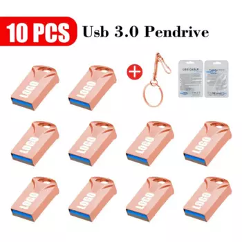 10 шт./лот, мини-USB 3,0, 8 ГБ, креативный флешка 128 ГБ, 64 ГБ, высокоскоростной USB-флешка, бесплатный логотип, 16G32G, флэш-накопитель, подарок для публики