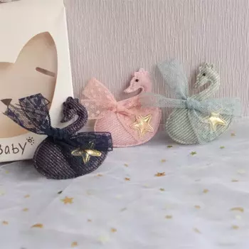 10 шт./лот мягкая ткань мультфильм лук Лебедь Аппликации для DIY шляпа одежда леггинсы Швейные Детские головные уборы Декор патч аксессуары