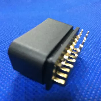 10 шт./лот OBD II OBD2 90 градусов 16-контактный Штекерный разъем адаптера Проводные розетки Разъем Автомобильный диагностический инструмент кабель золотая пластина