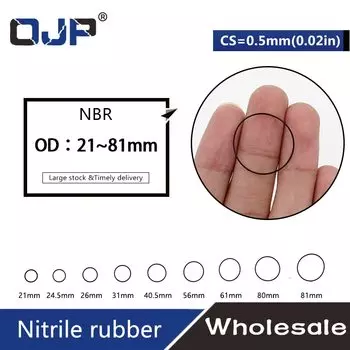 10 шт./лот резиновый черный NBR CS 0,5 мм толщина OD21/24,5/26/31/40/56/61/80/81 мм кольцо для часов водонепроницаемое Нитриловое кольцо