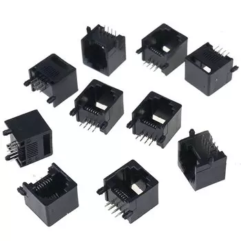 10 шт./лот RJ45 8P8C компьютер Интернет сеть PCB разъем