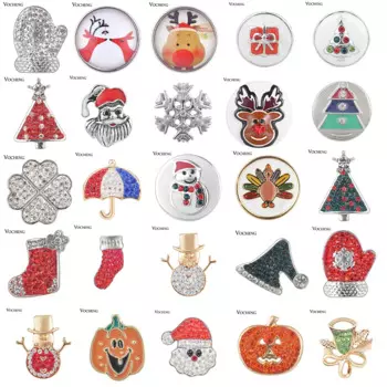 10 шт./лот рождественские подарки на Хэллоуин Имбирные snap18 мм Ювелирные изделия пуговицы в виде Санта-Клауса для самостоятельного изготовления сменных браслетов и ожерелий