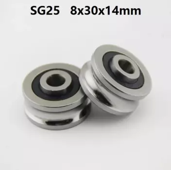 10 шт./лот SG25 8x30x14 мм U паз роликовый подшипник колеса шкив шариковый подшипник направляющий трек 8*30*14 мм
