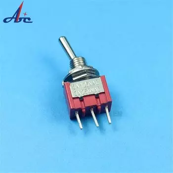 10 шт./лот SPDT 3-контактный 2-позиционный миниатюрный тумблер с переключателем, наконечник PCB, 3A/250VAC,5A/125VAC.